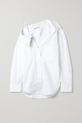 ALEXANDERWANG.T + Cold-Shoulder Cotton-Poplin Shirt