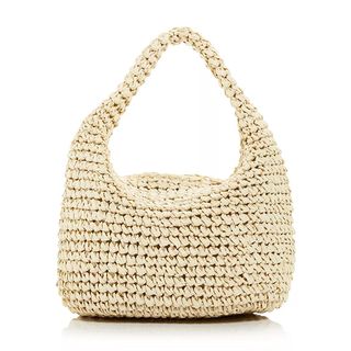 AQUA + Mini Slouch Woven Basket Top Handle Bag