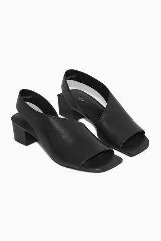 COS + Leather Slingback Block-Heel Sandals