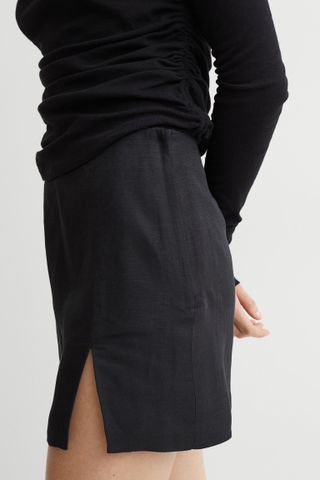 H&M + Short Linen-Blend Skirt