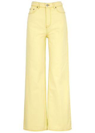 Ganni + Magny Yellow Wide-Leg Jeans