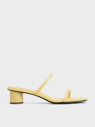 Charles & Keith + Double Strap Cylindrical Heel Mules