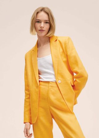 Mango + Linen Blazer Suit