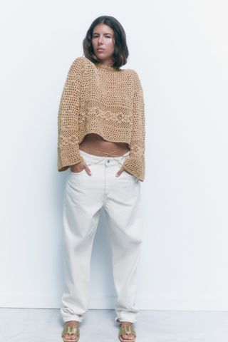 Zara + Crochet Knit Sweater