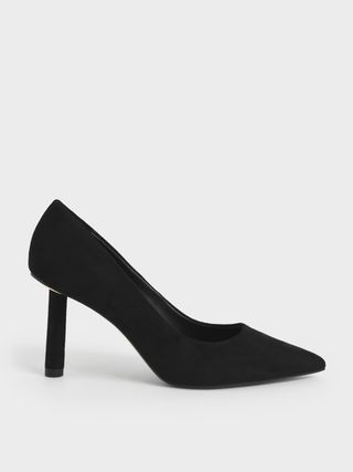 Charles 
Keith + Blktxt Textured Cylindrical Heel Pumps