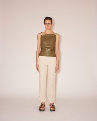 Nanushka + Josca Vegan Leather Side-Tie Top