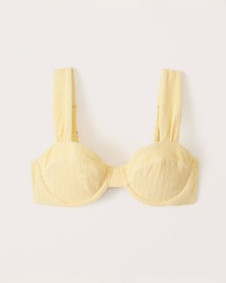 Abercrombie and Fitch + Wide Strap Pleated Underwire Bikini Top