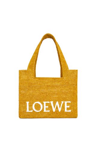 Loewe + Medium Loewe Font Tote in Raffia