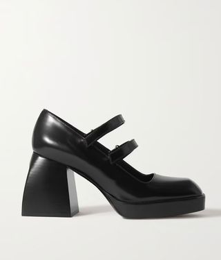 Nodaleto + Bulla Babies Glossed-Leather Platform Mary Jane Pumps