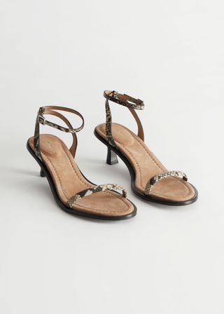 & Other Stories + Strappy Kitten Heel Leather Sandals
