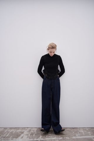 Zara + Lace Knit Sweater