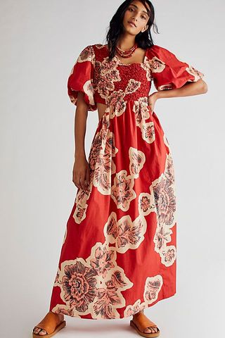 Free People + Kalina Printed Midi Dress