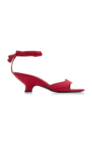 The Row + Charlotte Tasseled Satin Wedge Sandals