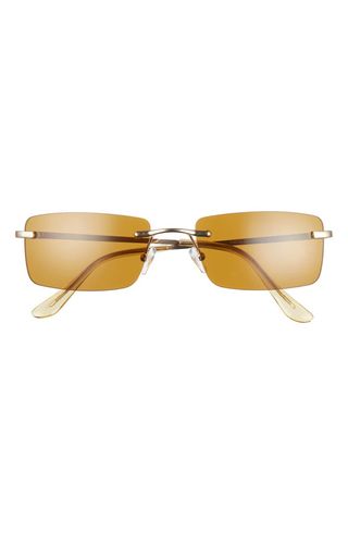 Bp + Slim Retro Rimless Rectangular Sunglasses