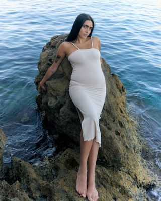 MaisonCléo + Beige Jersey Mermaid Skin Tube Dress