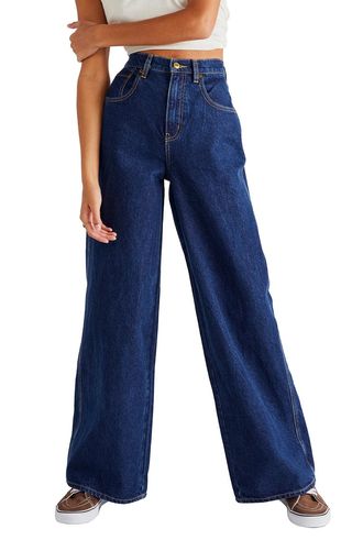 Free People + Crvy Gia High Waist Wide Leg Jeans