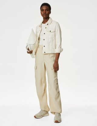 M&S Collection + Modal Rich Cargo Wide Leg Trousers
