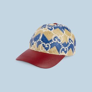 Gucci + GG Straw Effect Baseball Hat