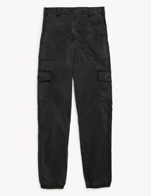 M&S Collection + Tencel™ Rich Cargo Tea Dyed Trousers