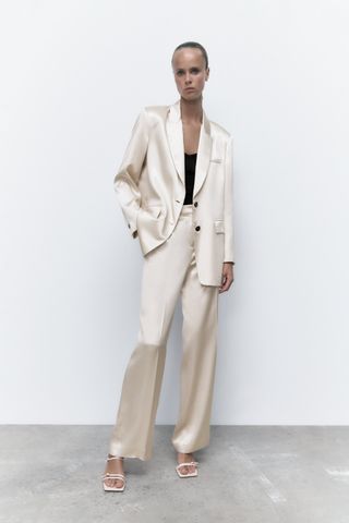 Zara + Satin Effect Blazer