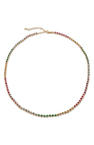 Monica Vinader + Rainbow Stone Tennis Necklace