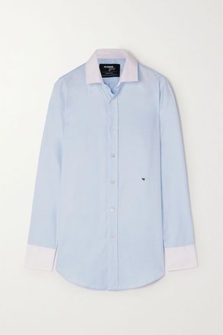 Hommegirls + Embroidered Color-Block Cotton-Twill Shirt