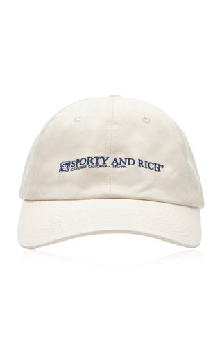 Sporty & Rich + Logo-Embroidered Cotton Hat