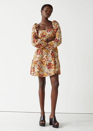 & Other Stories + Printed Linen Mini Dress