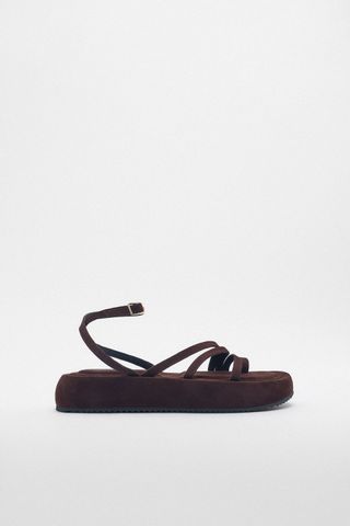 Zara + Split Suede Flat Slider Sandals