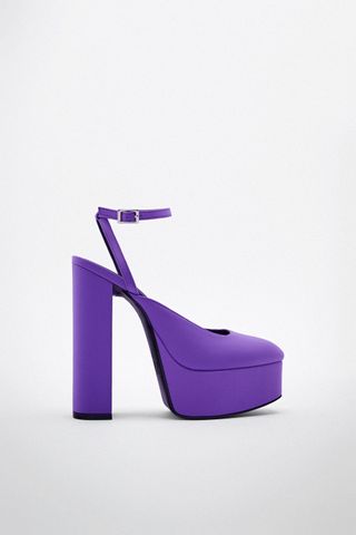 Zara + Platform HIGH-HEEL Slingback Shoes