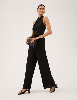 M&S Collection + Tie Detail Sleeveless Jumpsuit