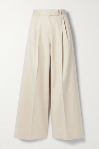 Proenza Schouler + Pleated Cotton-Garbine Wide-Leg Pants