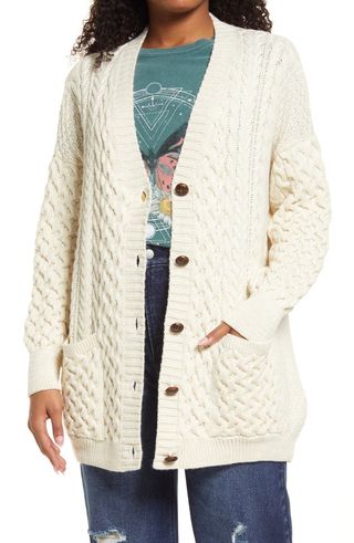 BDG + Aran Mix Stitch Cardigan