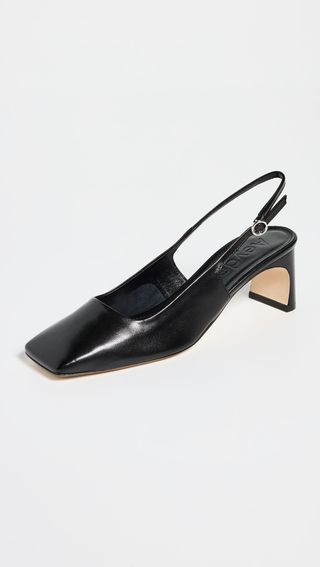 Aeyde + Eliza Nappa Leather Black Heels