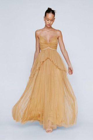 Nasty Gal + Tulle Strappy Maxi Dress