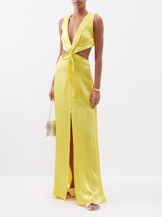 House of Aama + Cut Out Maxi Dress With Sailor Collar
