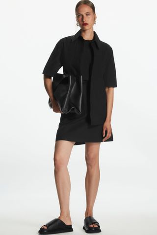 COS + Seersucker A-Line Mini Skirt