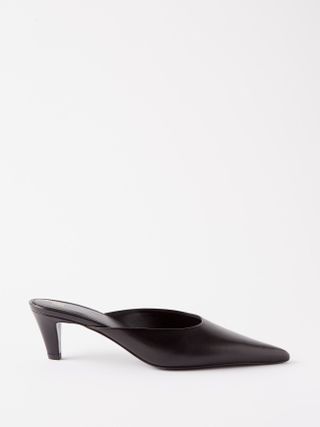 Toteme + Pointed-Toe Leather Mules