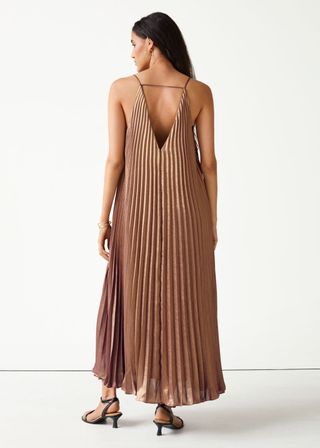 & Other Stories + Pleated Strappy Midi Dress