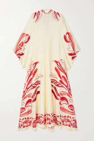 La Doublej + Magnifico Printed Silk-Twill Maxi Dress