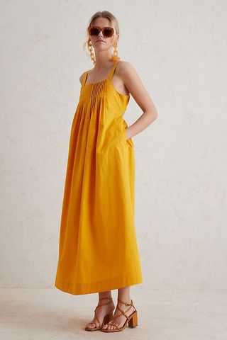 Anthropologie + Poplin Pintuck Midi Dress