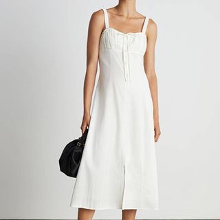 Who What Wear Collection + Cristina Spaghetti Strap Button-Front Dress