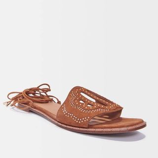 Maje + Flat Tie Sandals With Studs