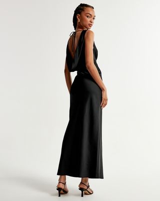 Abercrombie and Fitch + Plunge Cowl Back Maxi Dress