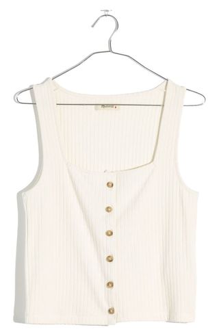 Madewell + Rib Button Front Crop Tank