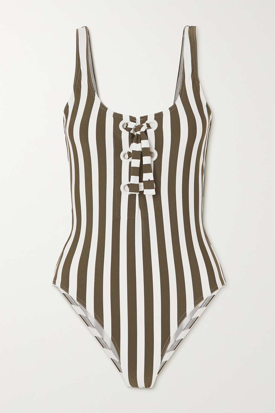 Eres + Destino Lace-Up Striped Swimsuit