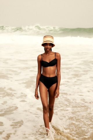 Zara + High-Waisted Bikini Bottom