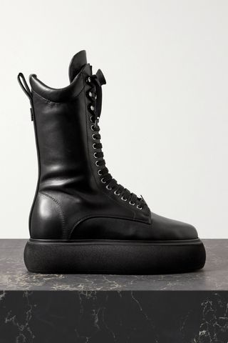 The Attico + Selene Leather Platform Ankle Boots