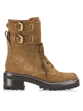 See by Chloé + Mallory Suede Combat Boots