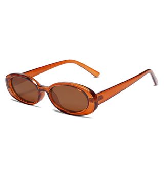 Vanlinker + Polarized Retro Oval Sunglasses